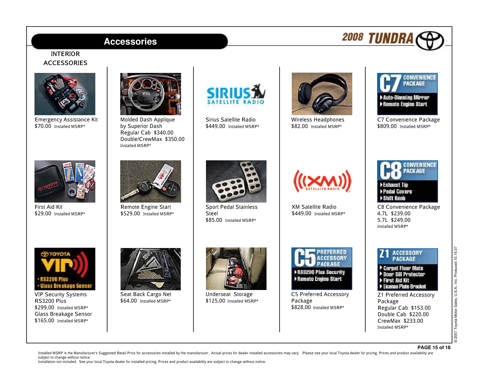 2008 Toyota Tundra RC 4x2 Brochure Page 8